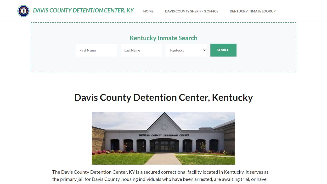 Davis County Detention Center, KY Inmate Roster, Offender Search